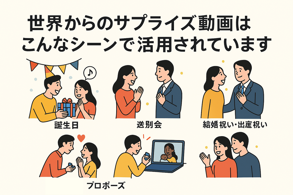 世界からのサプライズ動画はこんなシーンで活用されています